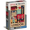 Clementoni- Style in The City London-1000 Pezzi, Puzzle Città, Illustrazioni D'Autore, Verticale, Divertimento per Adulti, Made in Italy, Multicolore, 39844