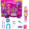 Barbie- Color Reveal Glitter, Bambola con Glitter Viola con 25 Sorprese e Tanti Accessori per Acconciature Capelli e a Tema Festa, Giocattolo per Bambini 3+Anni, HBG41