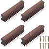 NAKUPENDA 4 Pcs Maniglia in Legno per Armadio, Cassetto e Porta - Mobili Maniglia 64x100mm (Noce Nera)