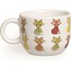 Excelsa Animals Tazza caffè Volpe, 70 ml, Porcellana, Bianco