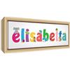 Little Helper LHV-ELISABETTA-2159-FCNAT-15IT Stampa su Tela Incorniciata Legno Naturale, Disegno Personalizzabile con Nome da Ragazza Elisabetta, Multicolore, 25 x 63 x 3 cm