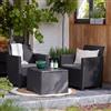 pidema.it Set giardino Salotto tavolino e 2 poltrone sedie effetto Rattan grafite cuscini