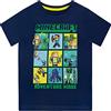 Minecraft Maglietta Maniche Corta per Ragazzi Creeper And Steve Blu 11-12 Anni