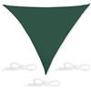 Relaxdays Tenda a Vela Triangolare, Idrorepellente,3 Corde di Supporto, Terrazza, Ombra, Giardino, 3x3x3 m, Verde, Poliestere
