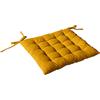 ED ENJOY HOME Enjoy Home, Cuscino per sedia trapuntata, cotone certificato Oeko Tex, colore senape, dimensioni: 38 x 38 cm, quadrato e reversibile, attacco per notizie, ideale per una seduta confortevole