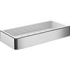 Emco Loft - Cestino in Spugna da avvitare con Inserto in plastica Estraibile, ripiano Doccia in Alluminio e plastica, Cestino Doccia per Utensili da Bagno, Colore: Cromo/Bianco