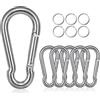 Flintronic Moschettoni, 6Pezzi Moschettone Acciaio Zincato, Ganci Moschettoni, Gancio a Moschettone Portachiavi, Ganci a Scatto per Altalene, Campeggio, Escursionismo（100 mm-Carico Massimo 350 kg）