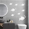 AINIUNIU Adesivo Murale in Acrilico 3D Specchio Pesci e Bolle Adesivi, Rimovibile Adesivo Specchio D'argento DIY, per Camera da Letto, Soggiorno, Bagno, Adesivi per La Decorazione Della Casa