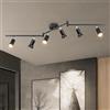 Dehobo Faretti LED da Soffitto Orientabili con 6 Luci - Lampadario da Soffitto Moderna Metallo Nero per Plafoniera Soggiorno Camera da Letto - GU10 Lampadina Non Inclusa