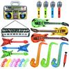 Bheddi Strumenti Gonfiabili 22Pcs Chitarra Gonfiabile per Bambini, Accessori per Strumenti Musicali Divertenti Puntelli Gonfiabili per Feste di Compleanno Bomboniere Decorazione Cabina Fotografica