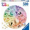 Ravensburger Puzzle 500 Pezzi Animali - Puzzle Adulti +14 anni, 52 x 52 cm, Puzzle per Adulti Rotondo Animali, Poster Incluso, Idee Regalo
