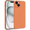 MyGadget Cover per Apple iPhone 15 Plus - Custodia in Silicone Morbido a Doppio Strato - Case con Protezione Fotocamera & Fodera Interna Antigraffio - Arancio