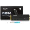 Fikwot FN970 1TB M.2 2280 PCIe Gen4 x4 NVMe 1.4 Unità interna a stato solido con dissipatore di calore - Velocità fino a 7400MB/s, Configurazione Cache DRAM, SSD Interno PS5 Compatibile