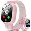 PTHTECHUS Smartwatch per Bambini GPS 4G Chiamate, 1.44 Orologio Smartwatch con WiFi, Videochiamata, Lettore Musicale, Contapassi, SOS, Fotocamera, Regalo per Ragazzi e Ragazze