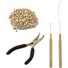 YTBYT Pinze per Estensioni dei Capelli Kit 1 Pinza, 1 Gancio, 1 Uncino per Anelli und 500 pezzi 5,0 mm Micro Anelli Foderati in Silicone (Bionda)