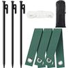 LATERN 8 Pezzi Palo Dell'Albero Kit, 3Pz 30CM Palo per Albero Resistente con 3Pz Cinghie per Picchettamento Dell'Albero e 10m Corda di Ancoraggio per Supporti in Protezione Dagli Uragani e Maltempo