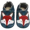 Bemesu scarpe striscianti per bambini primi passi pantofole in pelle pantofole per bambini realizzate in morbida pelle per ragazze e ragazzi blue fox (S, EU 18-19)
