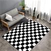 Mateju Tappeto Salotto Moderno, Flanella Tappeti Camera da Letto, 3D Scacchiera rug Cucina Antiscivolo Lavabile per Tavolino da Salotto,Bagno,Tappeto Bambini Cameretta (60x90cm,Nero Bianco)