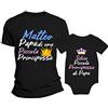 Overthetee Coppia Tshirt e Body Padre e Figlia [PERSONALIZZA Nome] - papà di Una picola Principessa - Piccola Principessa di papà - Coppia Tshirt Uomo e Bimbo - Idea Regalo Famiglia - Idea Regalo