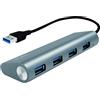 LOGILINK Hub USB 3.0 SuperSpeed 4 porte Alluminio Silver