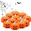 JYPS 12PCS Candele Zucche Led Halloween,Candele Led con Batteria,Luci Halloween Deco,Candele Da Tè a Forma Di Zucca per Interno/Esterno Decorazioni Halloween