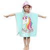 JORAKI Poncho da Bagno per Bambini, Asciugamano da Spiaggia con Cappuccio, Telo Mare in Microfibra, Bagno Doccia Nuotare Piscina Accappatoio per Ragazzi 2-8 Anni