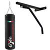 GYM POWER Promo Pack con Sacco Boxe Nero 160x40 cm Peso 50 kg e Supporto a Parete in Acciaio