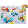 goki Suono Puzzle Traffico con Rumore del Veicolo: 30 x 21 x 3,4 cm, Legno, 6 Pezzi