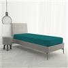 Italian Bed Linen Lenzuolo Sotto MAX COLOR con Angoli Elasticizzati da 25 cm Letto Singolo 90x200 cm, 100% Cotone Made in Italy - Tinta Unita VERDE BOTTIGLIA