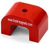 FIRST4MAGNETS Piccolo Magnete A Ferro Di Cavallo Alnico Rosso Per Applicazioni Ad Alta Temperatura, Ingegneria E Produzione - 30mm x 20mm x 20mm 4,5mm Foro - 4,5kg Di Tiro