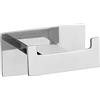Wenko Turbo-Loc - Gancio da parete Duo Genova Shine, decorativo, doppio bagno, in acciaio inox, per asciugamani o utensili da bagno, fissaggio senza fori, 8,9 x 4,4 x 5,4 cm, lucido, antiruggine