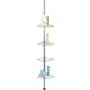 WENKO 8145500 Angoliera telescopica per la doccia Compact , Metallo, 20 x 56-275 x 20 cm, Argento lucido