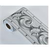 TopHomer Carta da Parati Argentata Autoadesiva per Soffitto e Cucina - Bordo Goffrato PVC per Bagno e Piastrelle - Adesivi Decorativi a Rotolo