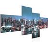 Runa Art Quadro XXL New York City 200 x 100 cm Stampa D'Arte Murale Tela Non Tessuta Decorazione Soggiorno Camera Da Letto 605441a