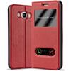 Cadorabo Custodia Libro per Samsung Galaxy J5 2016 in Rosso Zafferano - con Funzione Stand e Chiusura Magnetica - Portafoglio Cover Case Wallet Book Etui Protezione