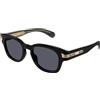 Gucci Occhiali da sole Gucci GG1518S 001 black grey - Occhiali da sole rotondi nero Gucci 889652470603