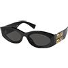 Miu Miu Occhiali da sole Miu Miu MU11WS 1AB5S0 Black - Occhiali da sole ovali nero Miu Miu 8056597684446