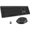 BlueStork - Pack Easy Slim Tastiera e Mouse Senza Fili - Wireless con Smart Dongle - Clics silenziosi - Design Ultra Sottile - Ergonomico - AZERTY (Grigio)