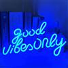 UExnkj-Y Good Luci al Neon,Good Vibes Only Insegna al Neon Blu Neon Sign Decorazione della stanza a LED alimentato tramite USB neon