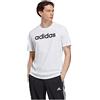 adidas Essentials Single Jersey Linear Embroidered Logo Short Sleeve T-shirt, Maglietta Uomo, White/Black, M