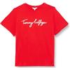 Tommy Hilfiger T-shirt Maniche Corte Donna Scollo Rotondo, Rosso (Fierce Red), 50