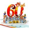CUT POPUP.COM CUTPOPUP 60 Anniversario -Biglietto Auguri Matrimonio, Biglietto Anniversario, Biglietti Auguri 60 Anniversario, 3D Biglietto Anniversario Matrimonio Ber Benitore, Moglie (60th) US8-SD132.60IT