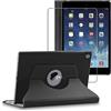 ebestStar - Cover per iPad Mini 1/2/3 Apple, Custodia Protezione Rotazione 360, Pelle PU, Nero + Vetro Temperato