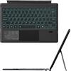 HEUCYL Type Cover Per Microsoft Surface Pro 7 Plus/Pro 7/Pro 6/Pro 5/Pro 4/Pro 3 Tablet Da 12,3 Pollici, Wireless Bluetooth [Retroilluminazione A 7 Colori] Tastiera Italiana Con Touchpad