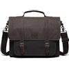 Kasgo Borsa Tracolla Uomo, Kasgo Tela Borsa Porta PC 15.6 Pollici Messenger Bag Telo Cerato Impermeabile Borsa Laptop Vintage Borse Pelle Spalla Lavoro Ventiquattrore Uomo per Ufficio Affari Viaggio