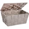 Wenko Cestino con coperchio Adria taupe, Polipropilene, 19 x 10 x 14 cm, Tortora