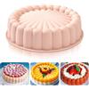 Heveer Stampi in Silicone per Torte Charlotte Antiaderente Stampi in Silicone Rotondo Riutilizzabile Stampo per Torte per Cheesecake Flan Pane Teglie 10 Pollici Rosa