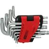 KS Tools 151.4840 Serie chiavi maschio Torx piegate con foro, corta, 10 pz, TB8-TB50