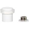 EVI Herrajes |Fermaporte - Base filettata| Ø24 x 30 mm |Acciaio Inox Laccato Bianco con Gomma Bianca di Silicone Naturale | Compresi utensile, vite + tassello di fissaggio| I-181