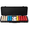 SLOWPLAY Godel set di fiches da poker in argilla 14 g per Texas Hold'em, 500 pz [Fiches non numerate] con valigetta in policarbonato tedesco elegante e resistente, giocatori di poker